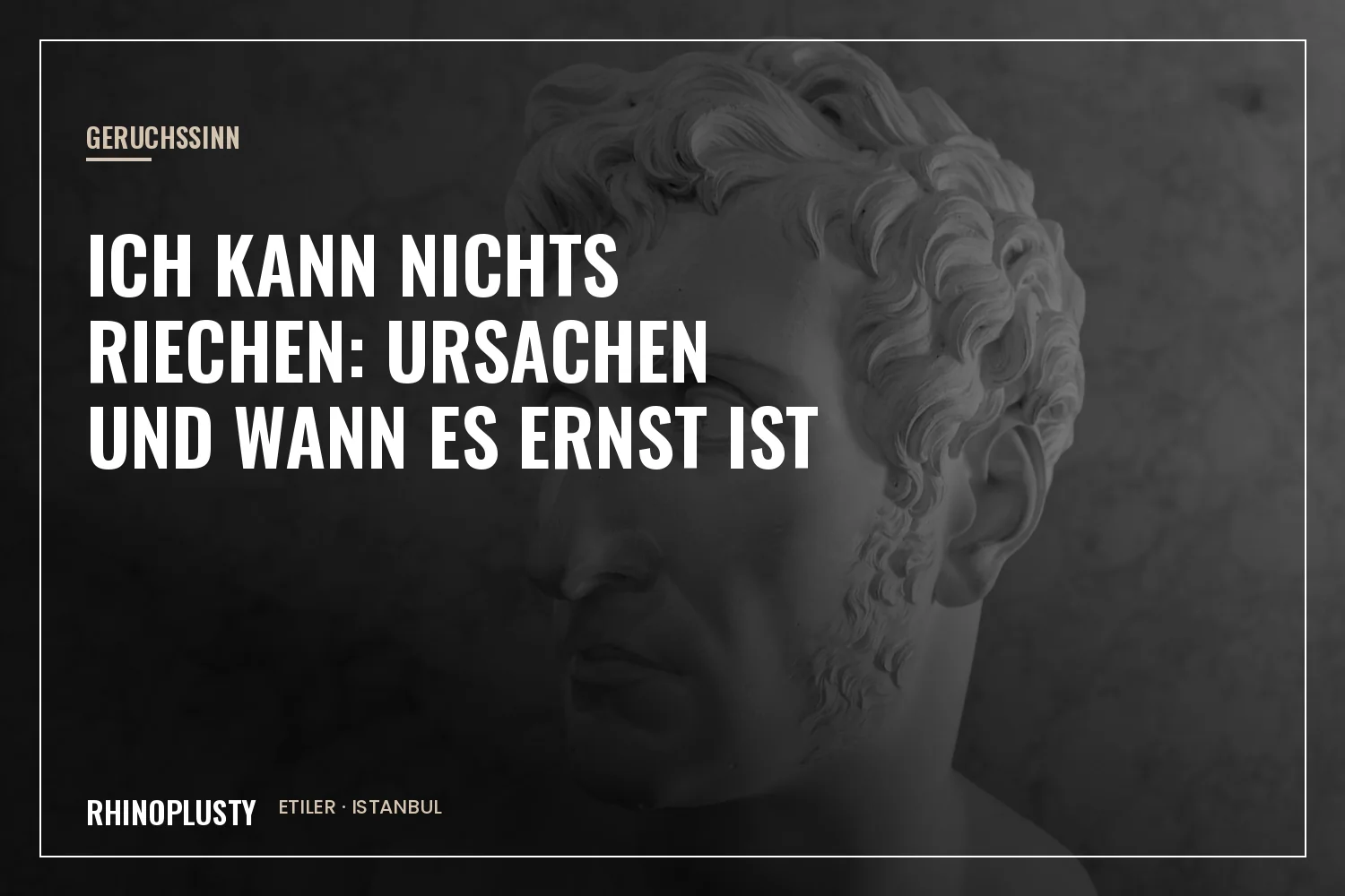 Ein klassischer Gipsabdruck eines Gesichts im seitlichen Licht